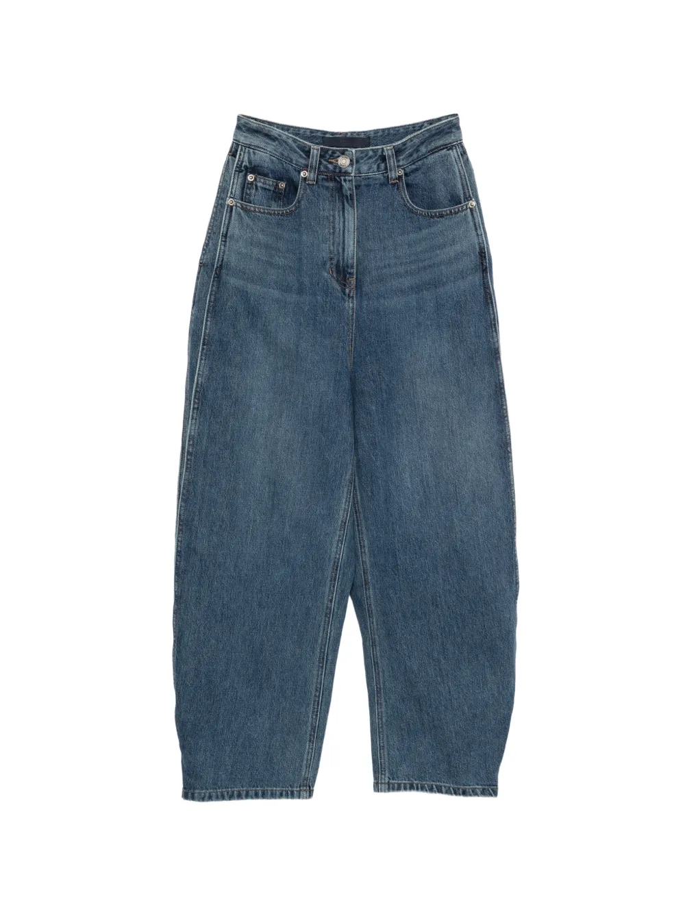 Juun.J buckled-cuff barrel-leg jeans - Blu