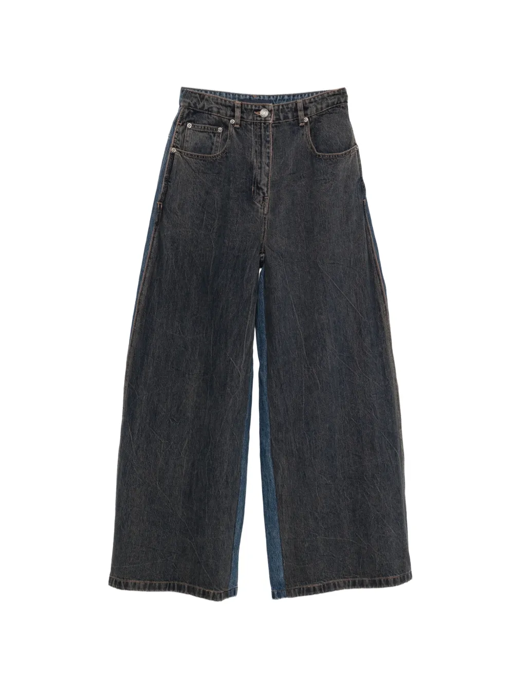 Juun.J panelled wide-leg jeans - Grigio