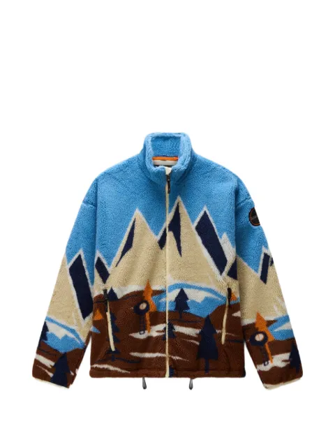 Napapijri mountain-landscape fleece sweatshirt