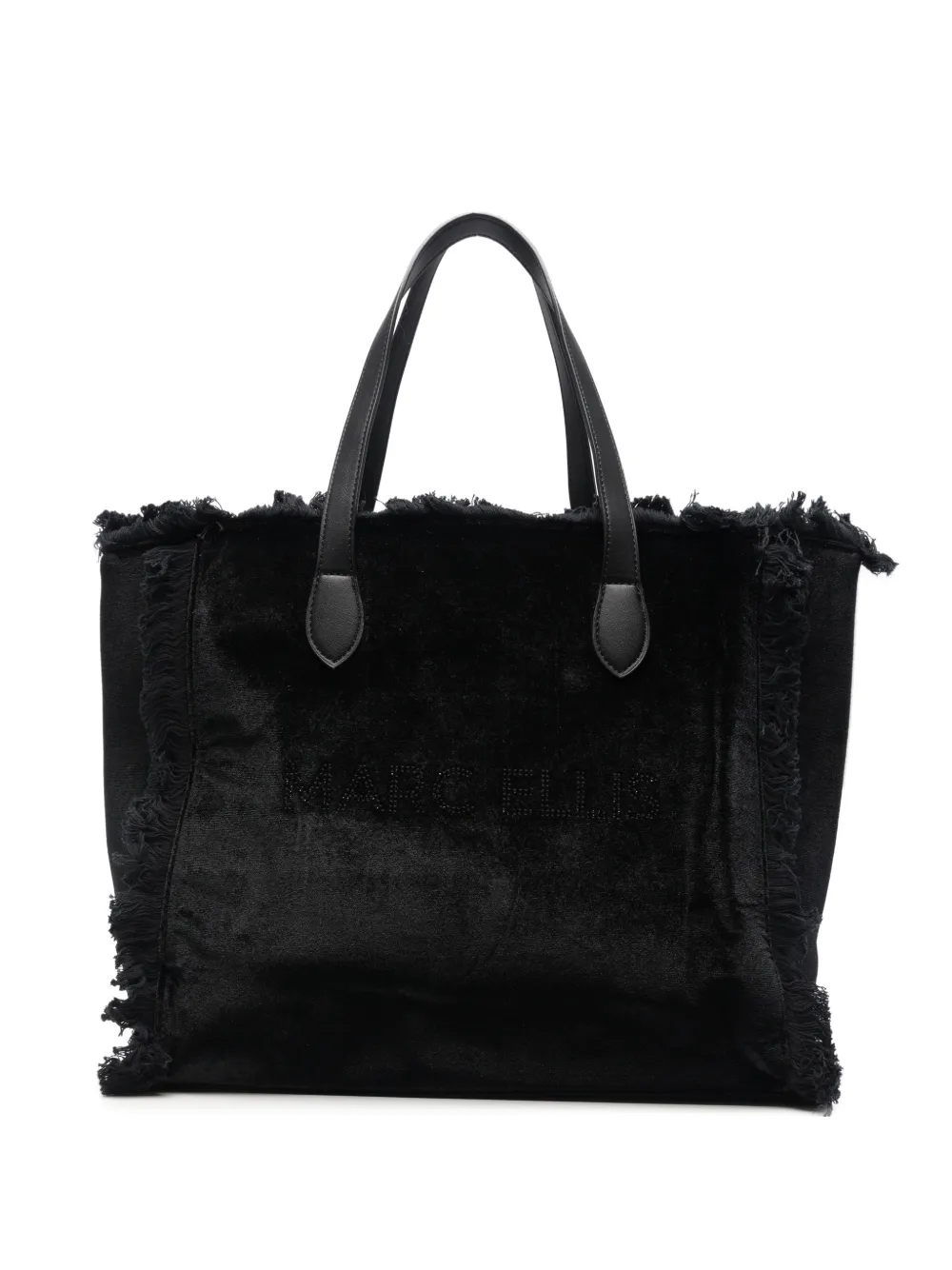 Marc Ellis L Buby Chenille frayed-edge shoulder bag - Nero