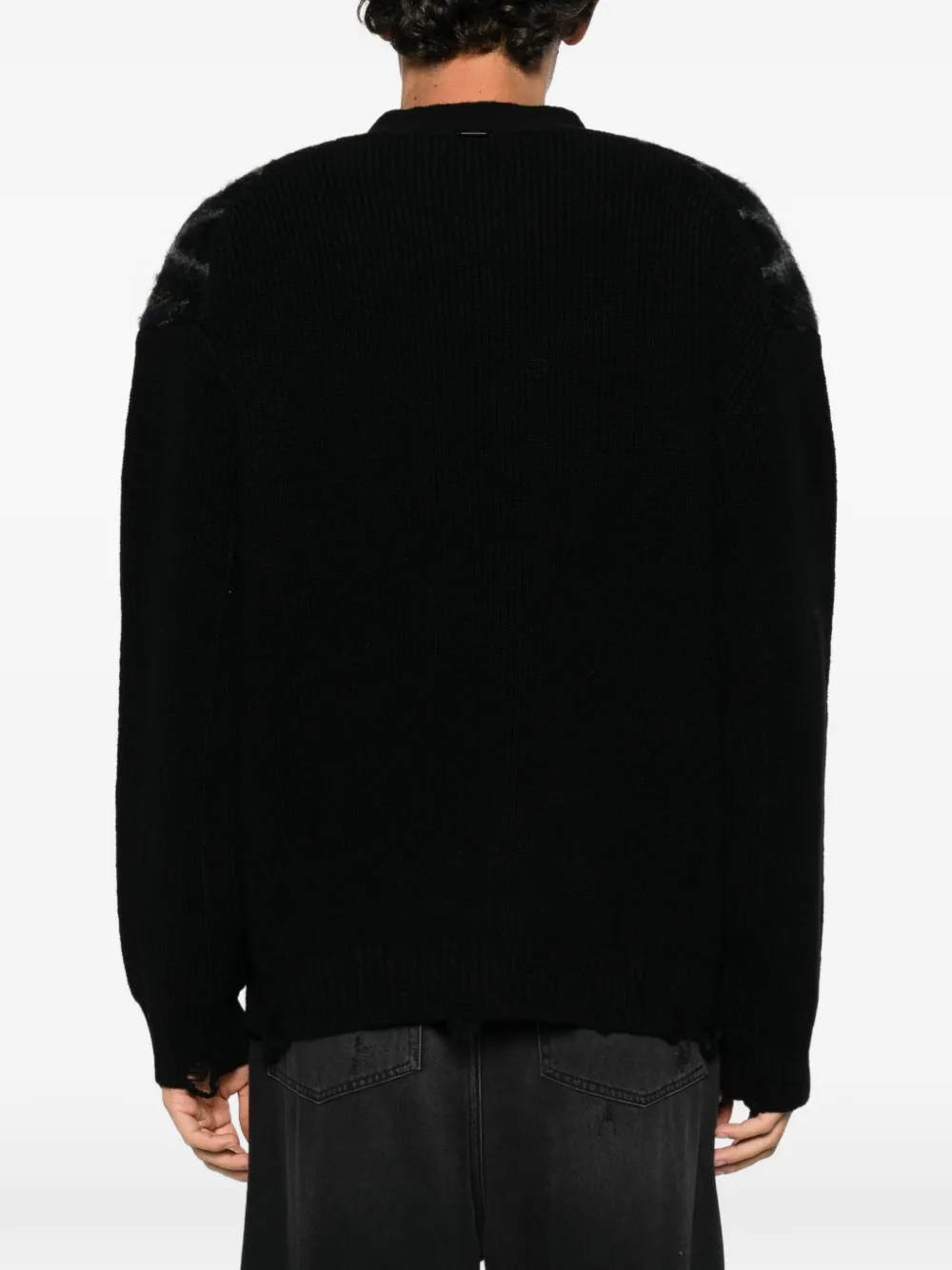 Juun.J Gerafeld vest met argyle-intarsia Zwart