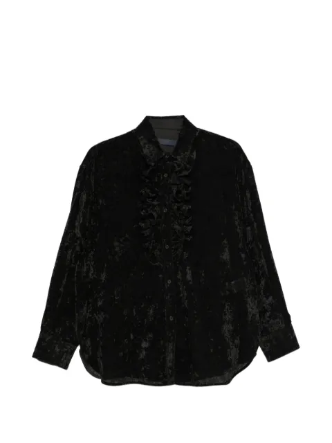Juun.J ruffled velvet-effect shirt
