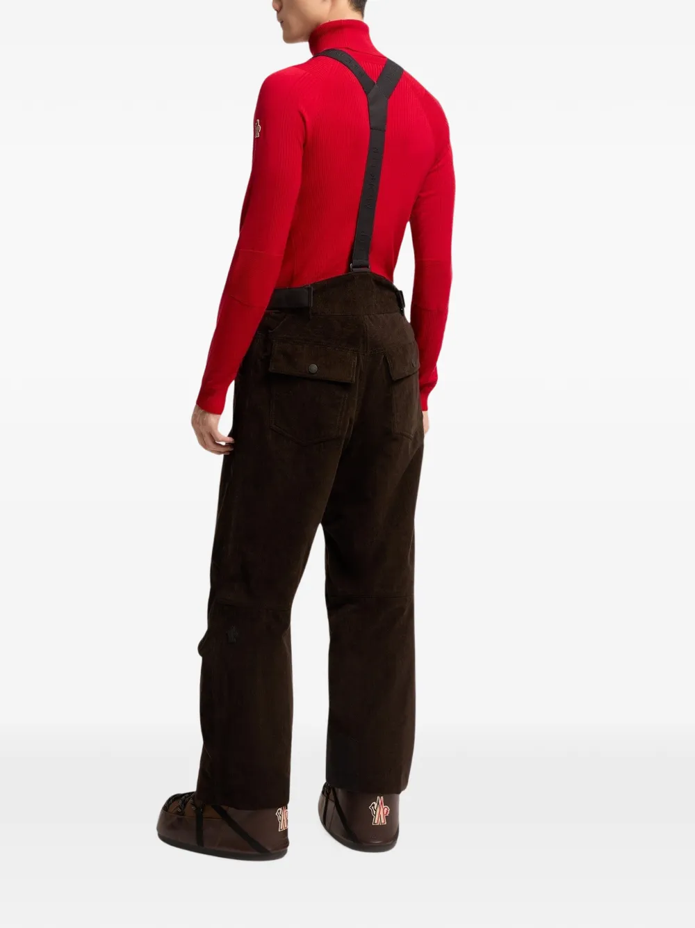 Moncler Grenoble corduroy braces ski pants Bruin