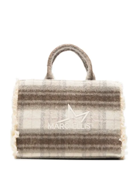 Marc Ellis Buby plaid frayed tote bag