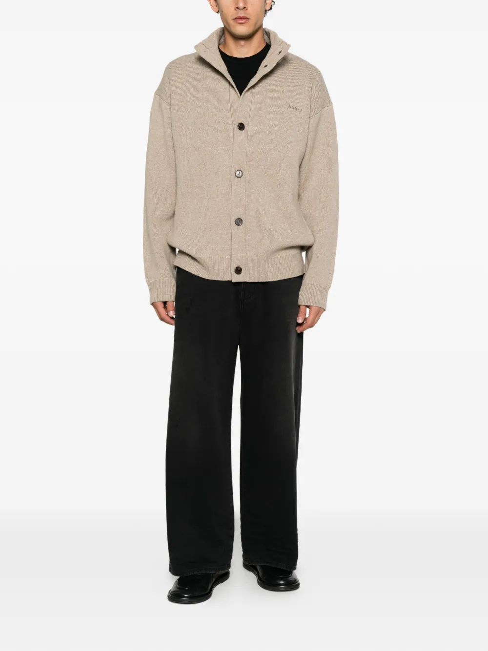 Juun.J Vest met geborduurd logo Beige