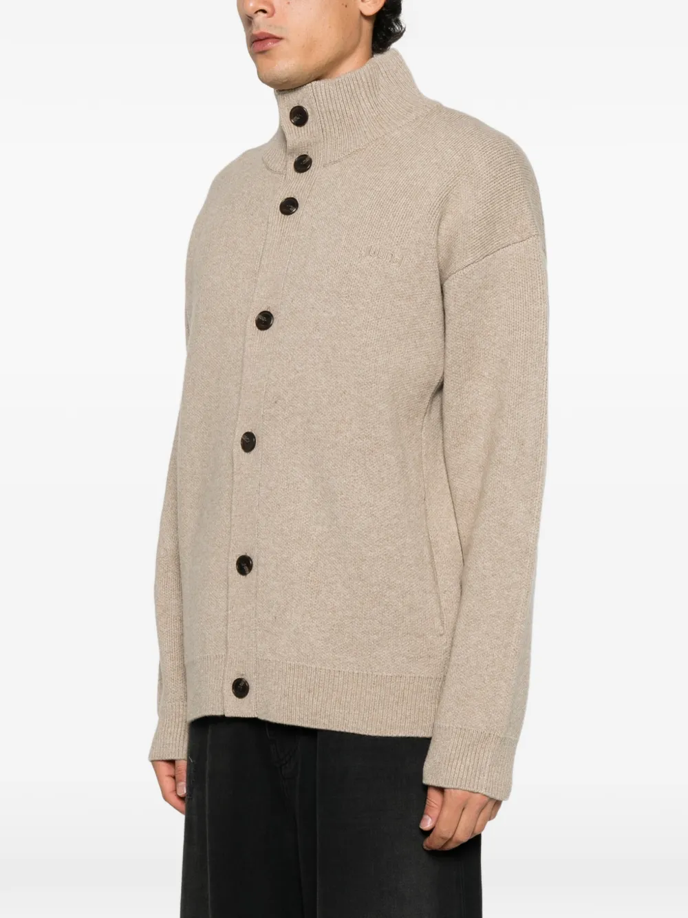 Juun.J Vest met geborduurd logo Beige