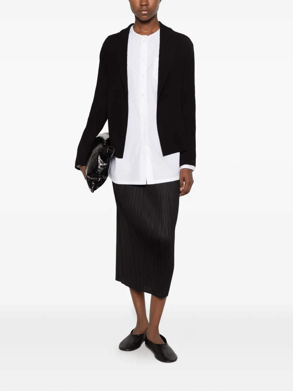 Pleats Please Issey Miyake pleated midi skirt - Nero