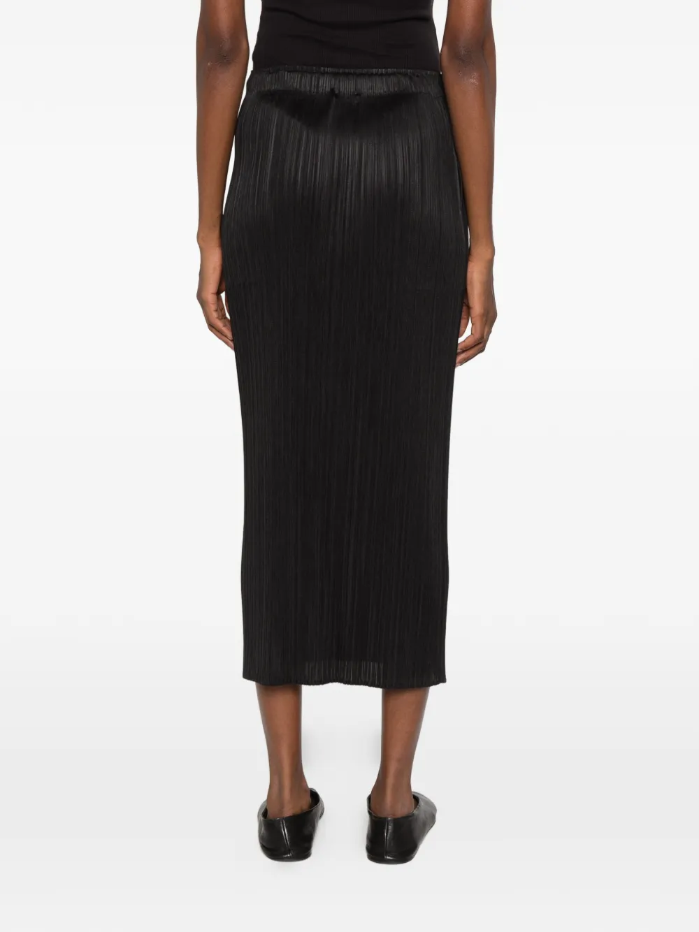 Pleats Please Issey Miyake pleated midi skirt Zwart
