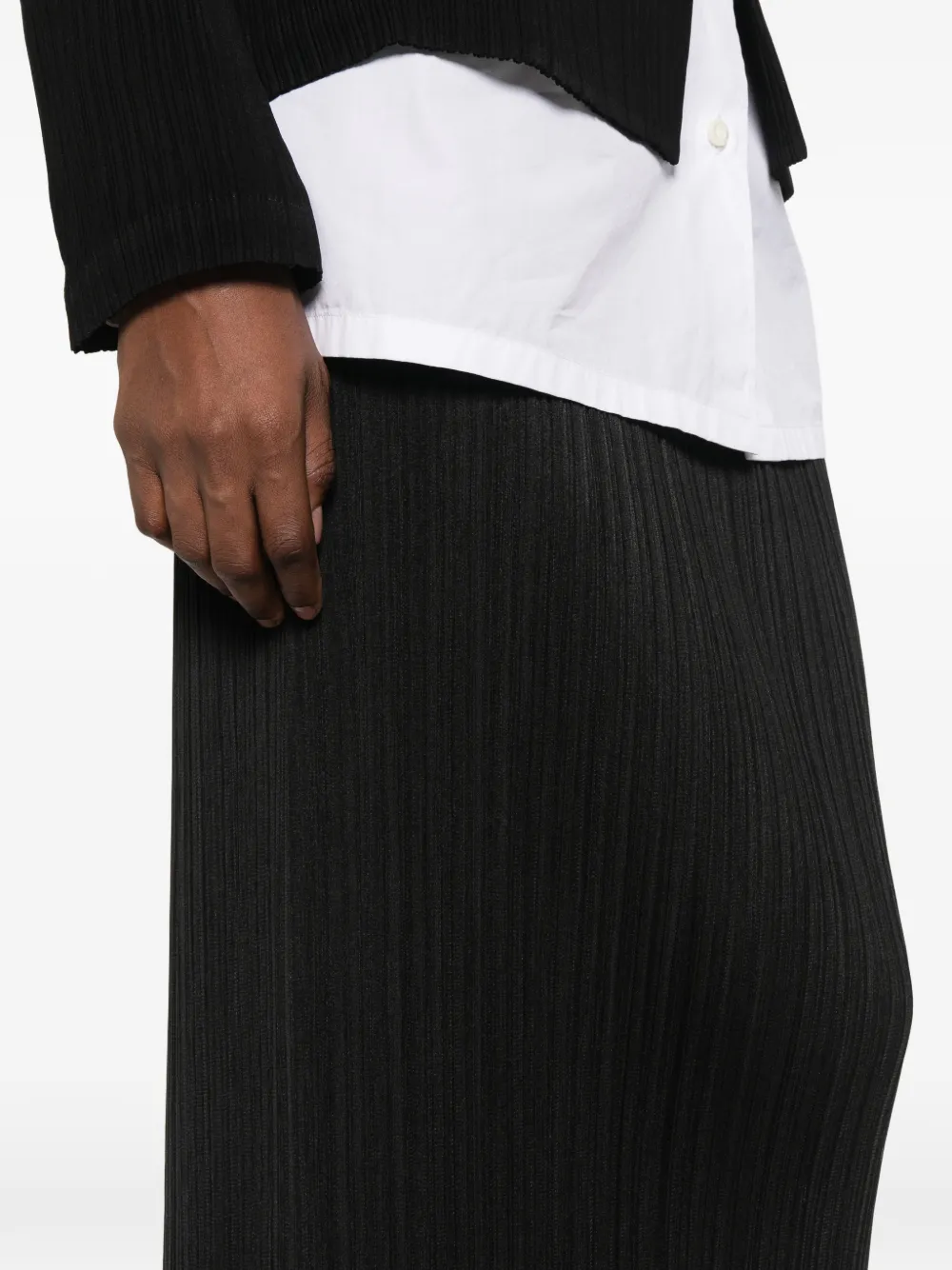 Pleats Please Issey Miyake pleated midi skirt Zwart