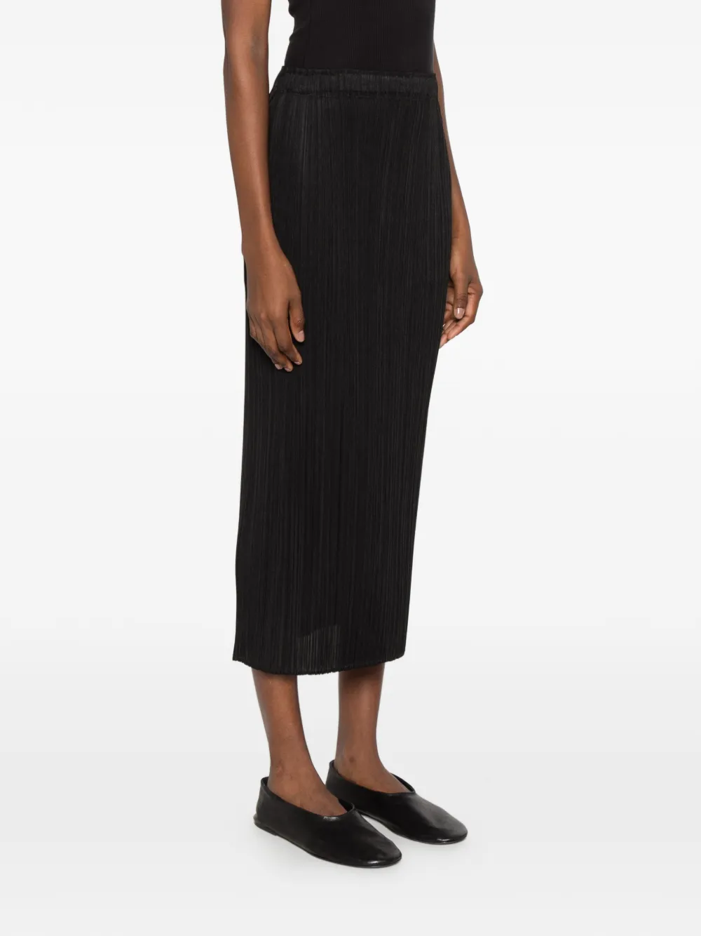 Pleats Please Issey Miyake pleated midi skirt Zwart
