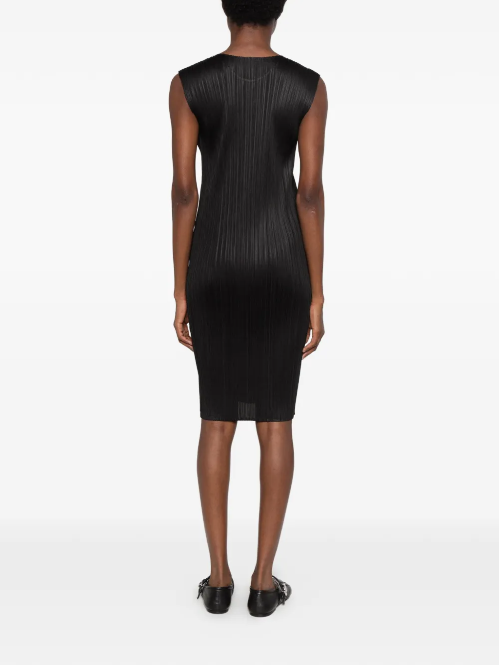 Pleats Please Issey Miyake Pleats Please sleeveless midi dress Zwart