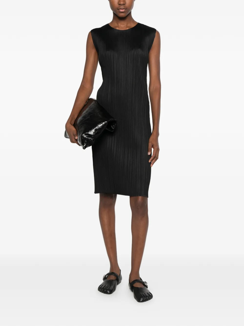 Pleats Please Issey Miyake Pleats Please sleeveless midi dress Zwart