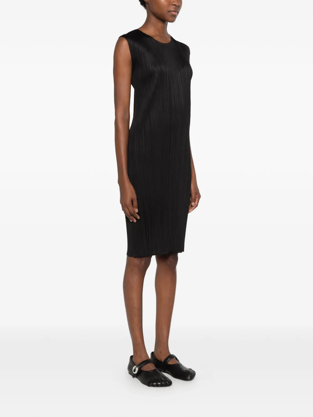 Pleats Please Issey Miyake Pleats Please sleeveless midi dress Zwart