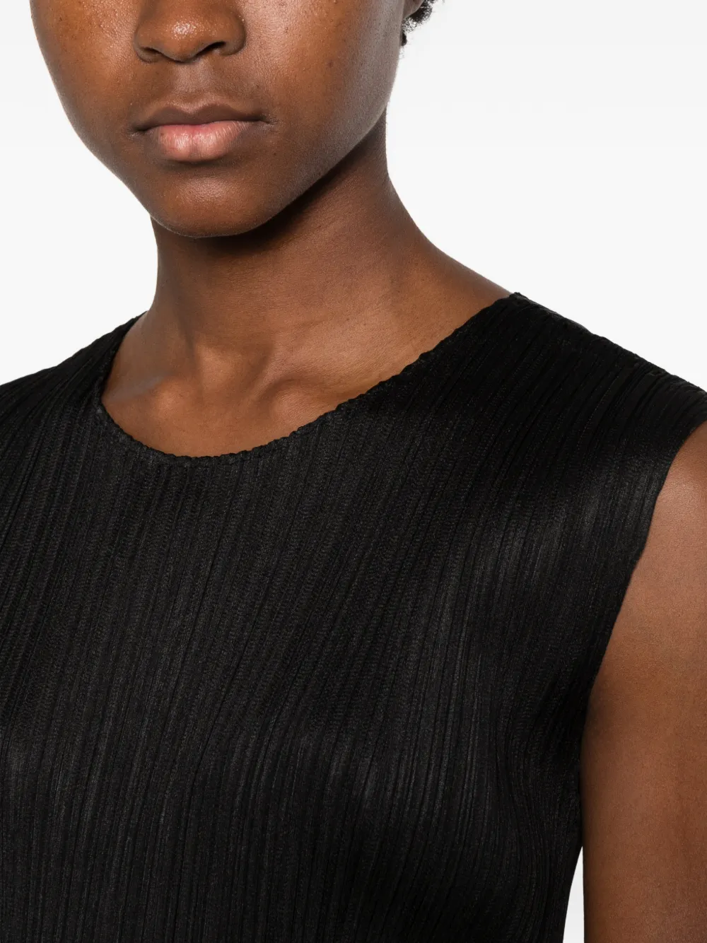 Pleats Please Issey Miyake Pleats Please sleeveless midi dress Zwart