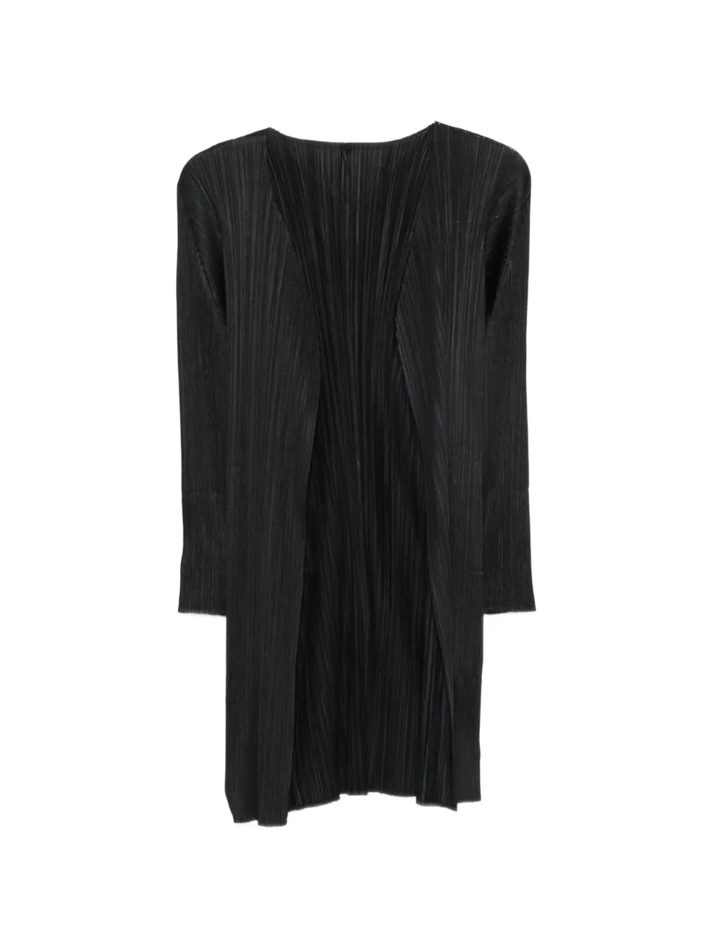 Pleats Please Issey Miyake pleated coat Zwart