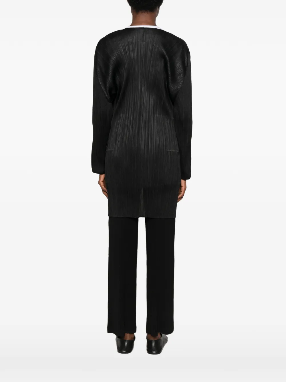 Pleats Please Issey Miyake pleated coat Zwart