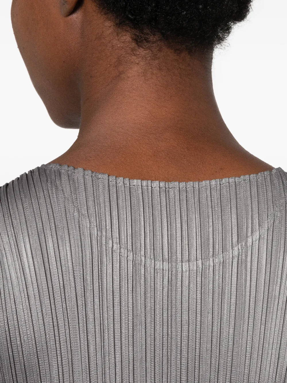 Pleats Please Issey Miyake pleated sleeveless midi dress Grijs