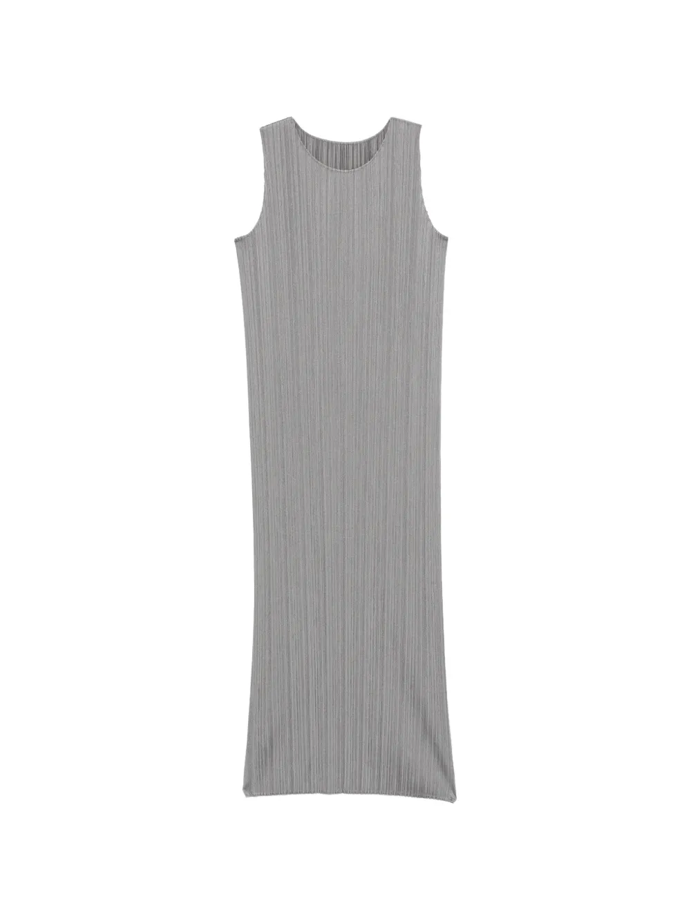 Pleats Please Issey Miyake pleated sleeveless midi dress Grijs