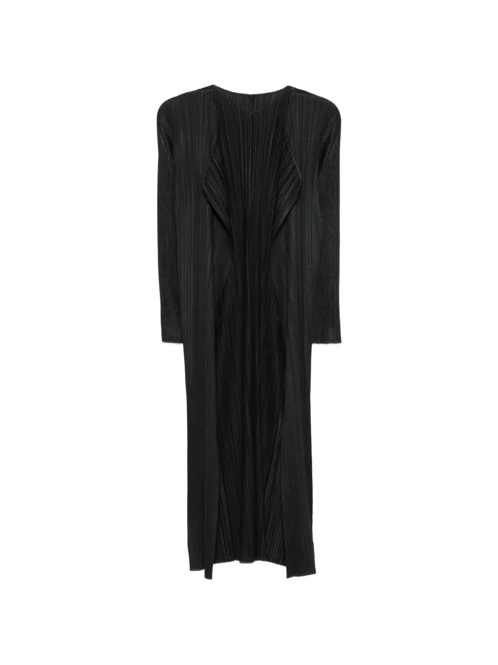 Pleats Please Issey Miyake plissé-effect coat - Black
