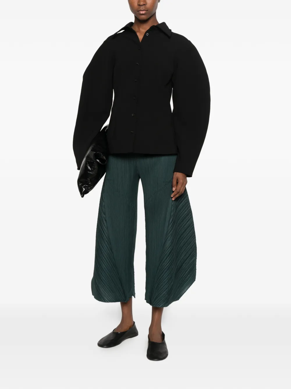 Pleats Please Issey Miyake pleated trousers Groen