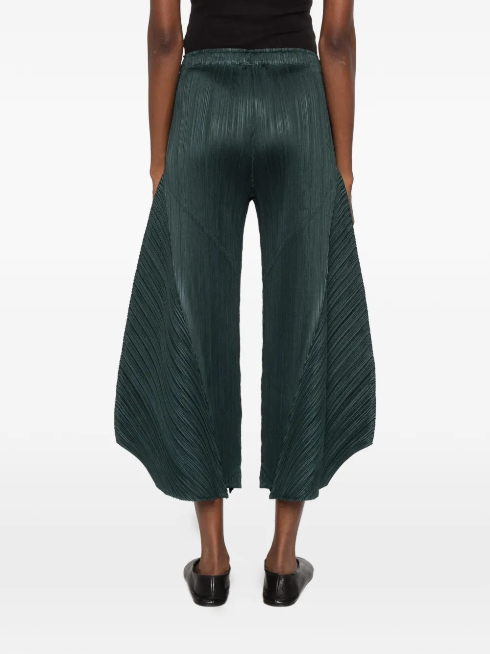 Pleats Please Issey Miyake pleated trousers Groen