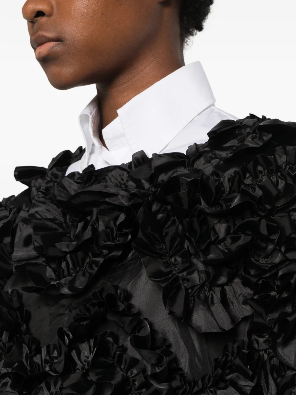 Comme Des Garçons ruffled tiered midi dress Zwart