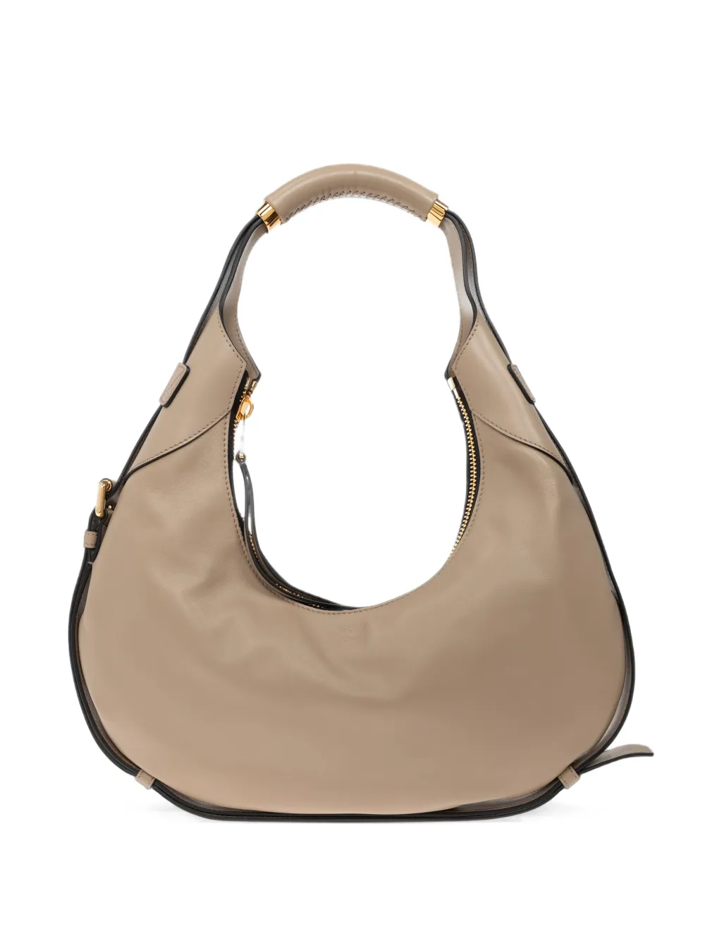 Moschino curved-shape shoulder bag - Toni neutri