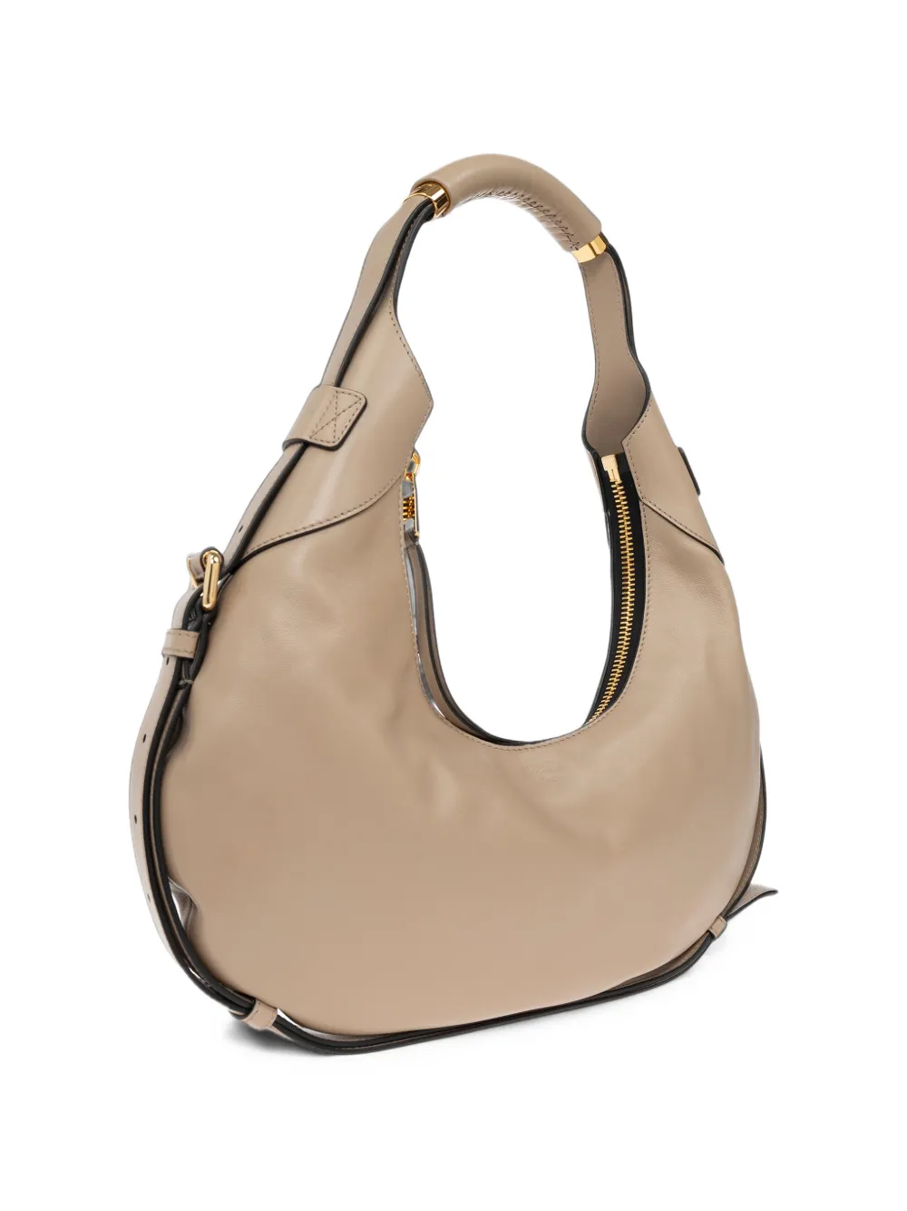 Moschino curved-shape shoulder bag Beige