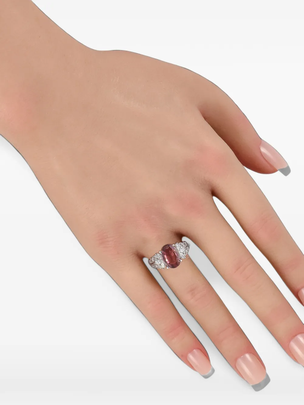 LB Exclusive center spinel embellished ring - Silber