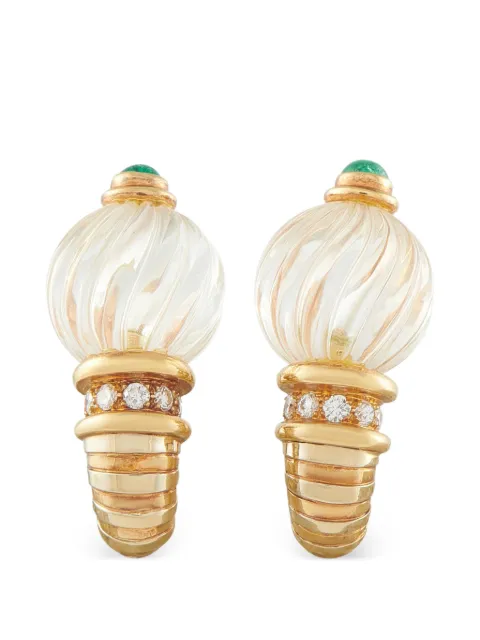 Boucheron Pre-Owned embellished emerald and diamond earrings