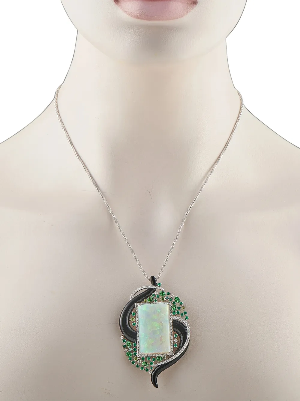 LB Exclusive opal and diamond necklace - Silber