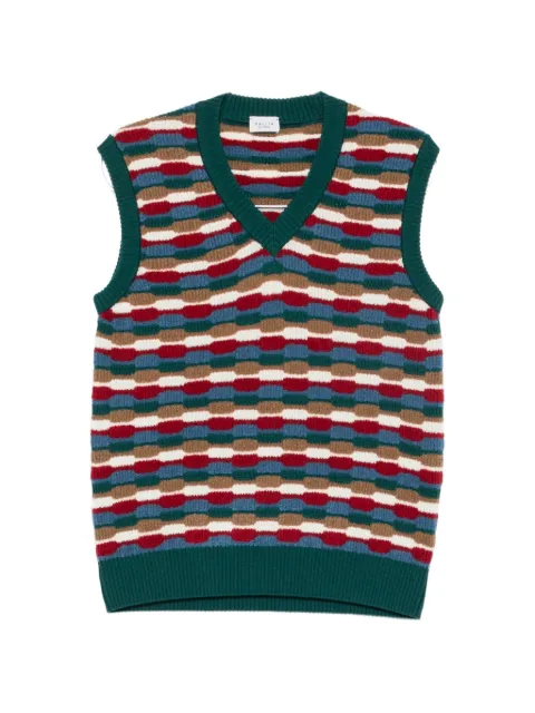 gallia striped V-neck vest