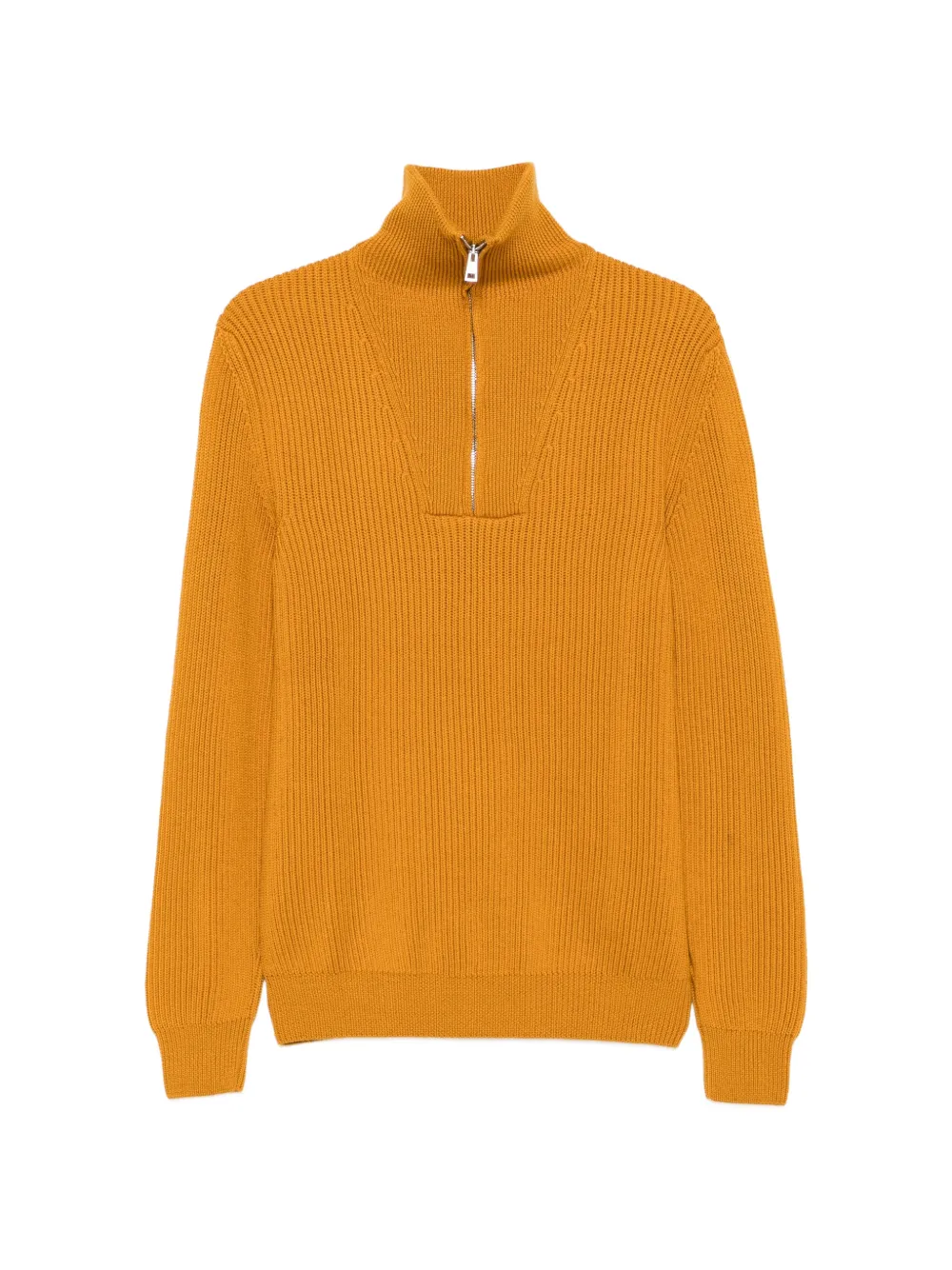 LUIGI GENTILE ribbed-knit half-zip sweater - Giallo