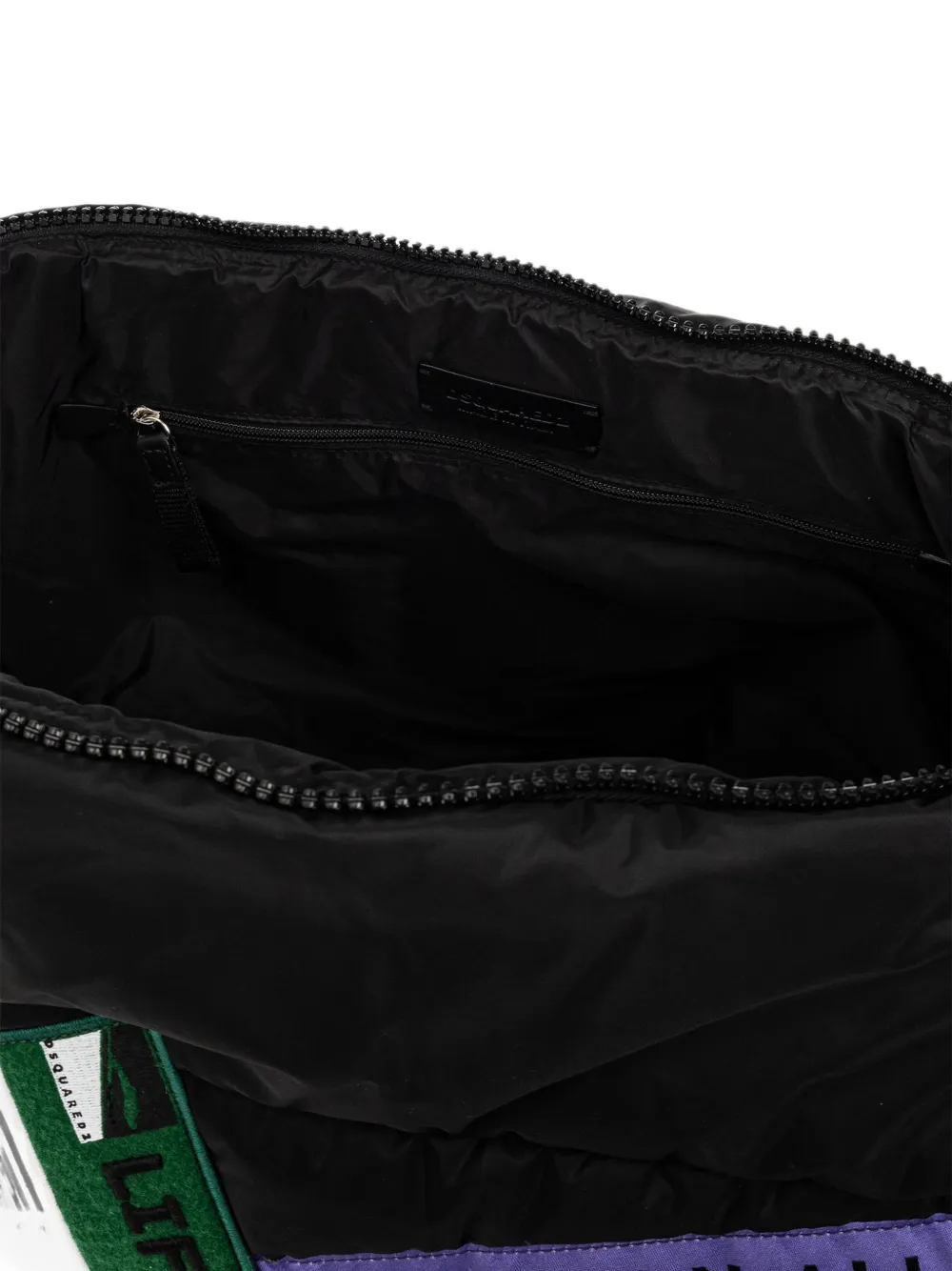 DSQUARED2 quilted patch-detail shoulder bag Zwart