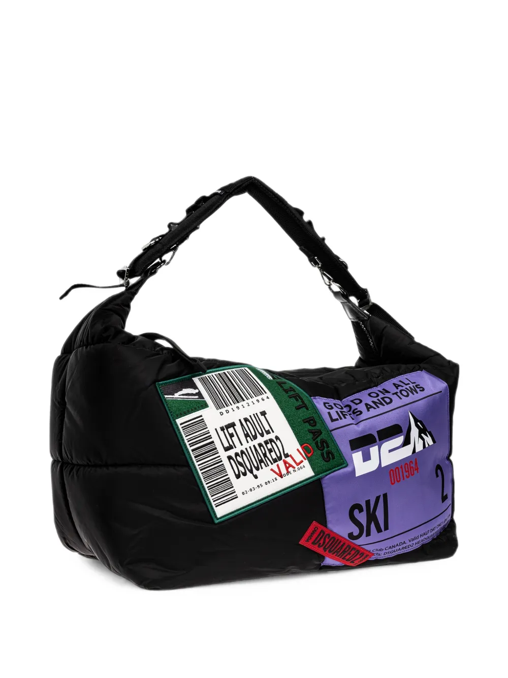 DSQUARED2 quilted patch-detail shoulder bag Zwart