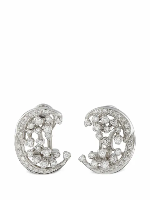 Damiani embellished diamond crescent earrings