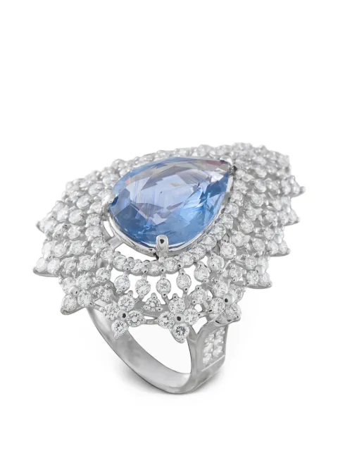 LB Exclusive embellished center sapphire ring