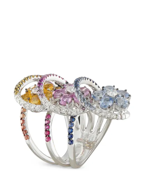 LB Exclusive multicolour sapphire and diamond ring