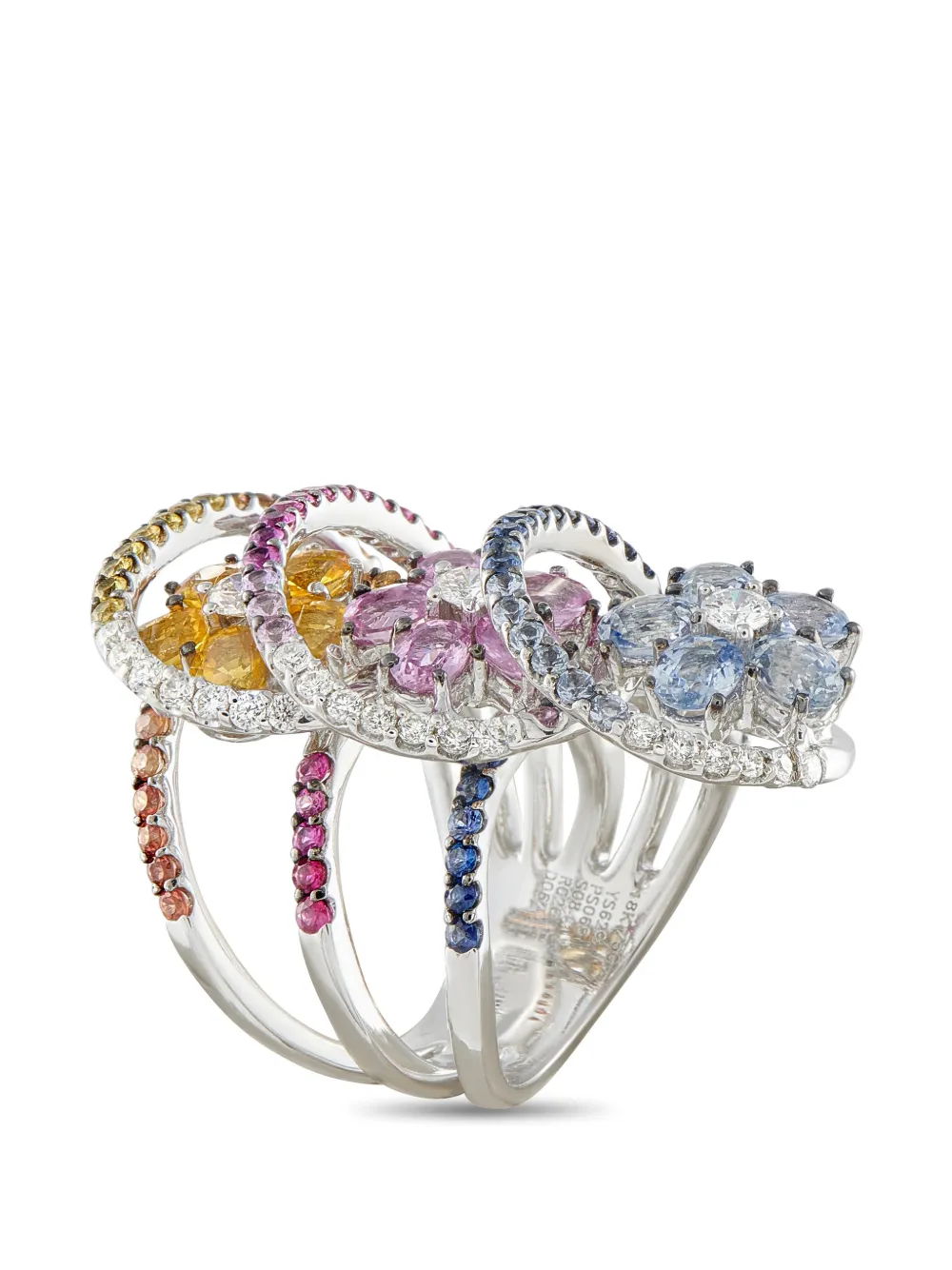 LB Exclusive multicolour sapphire and diamond ring - Argento