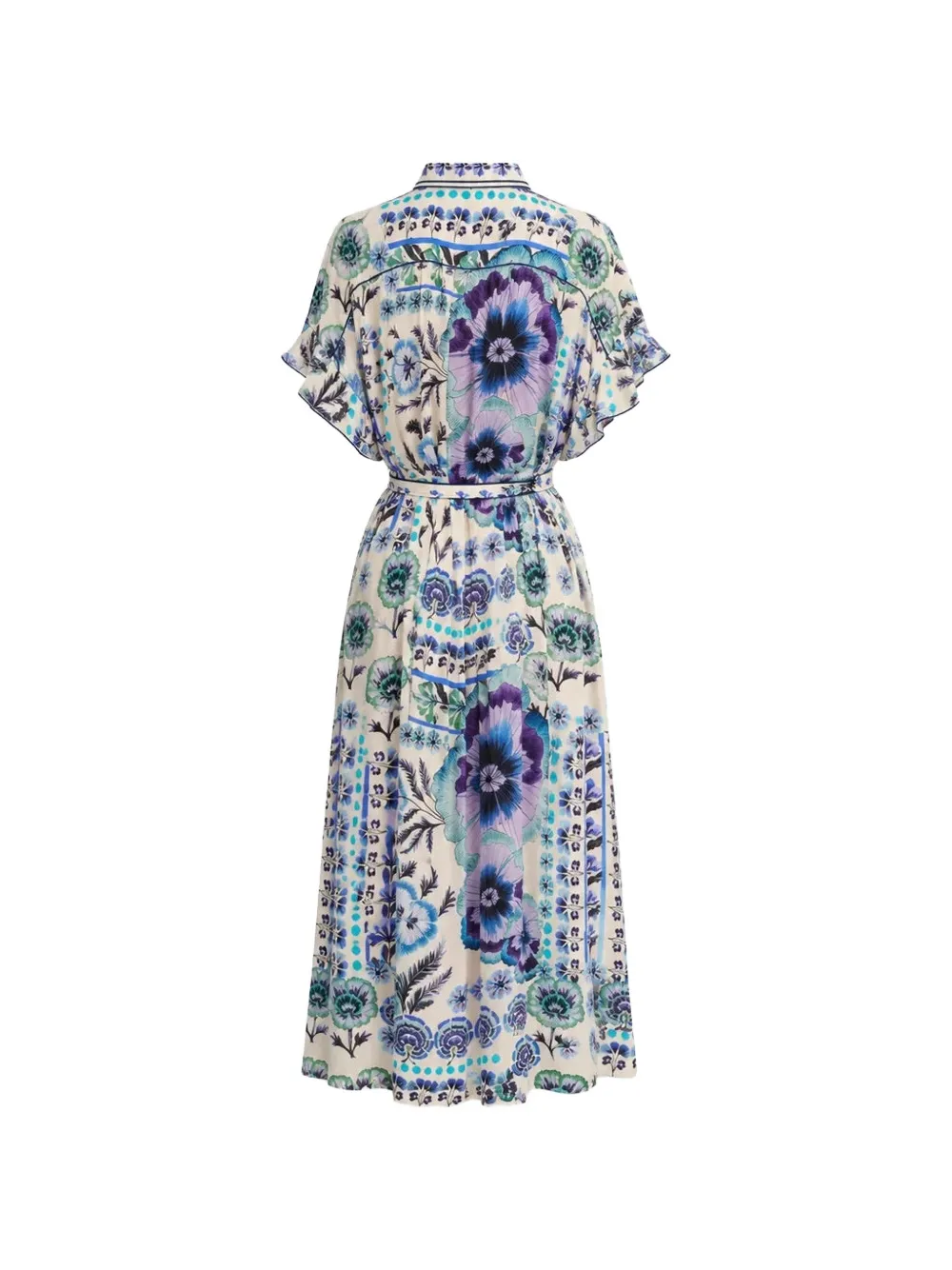 Carolina K Lynn floral-print kaftan midi dress Blauw