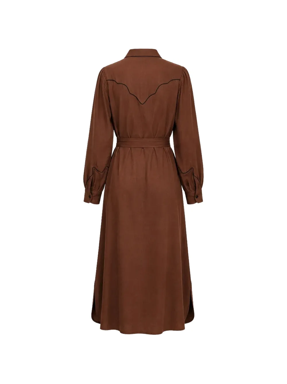 Carolina K Rodeo contrast-trim midi dress Bruin