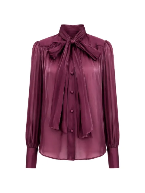 ACTUALEE tie-neck button-up blouse