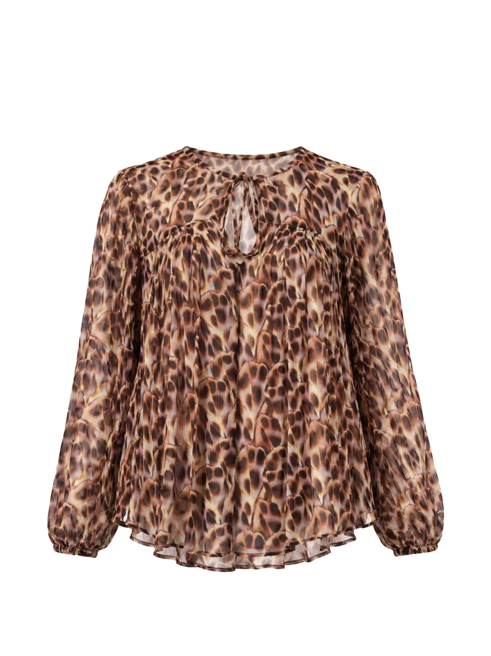 MARANT ÉTOILE leopard-print tiered blouse - Marrone
