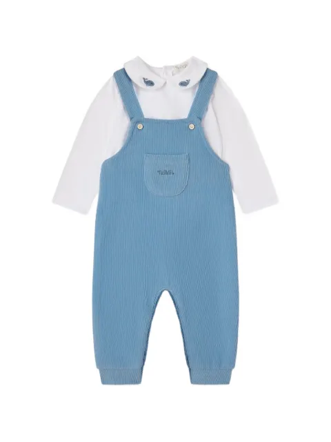 NANAN ribbed chenille dungarees set
