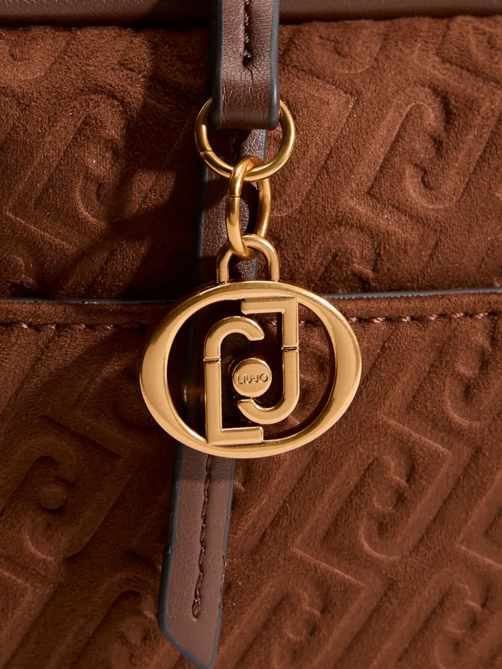 LIU JO monogram-embossed shoulder bag Bruin