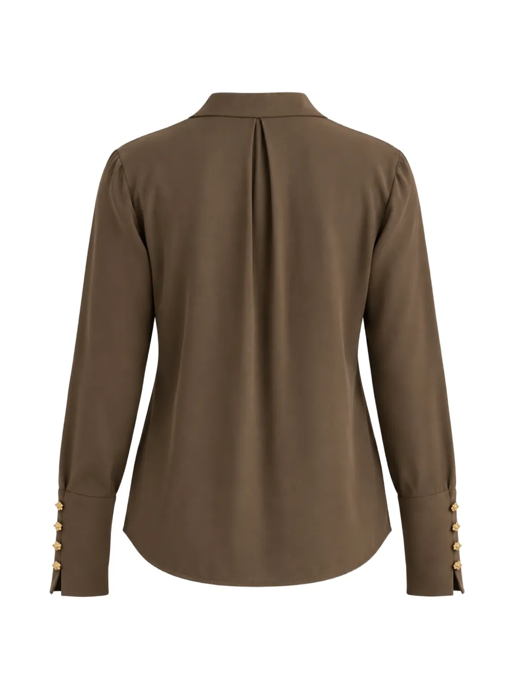 Patrizia Pepe Fly-button crepe shirt Bruin