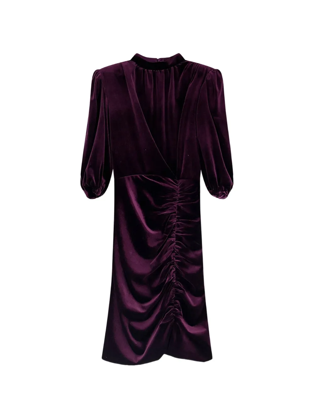 ACTUALEE ruched velvet midi dress - Violet