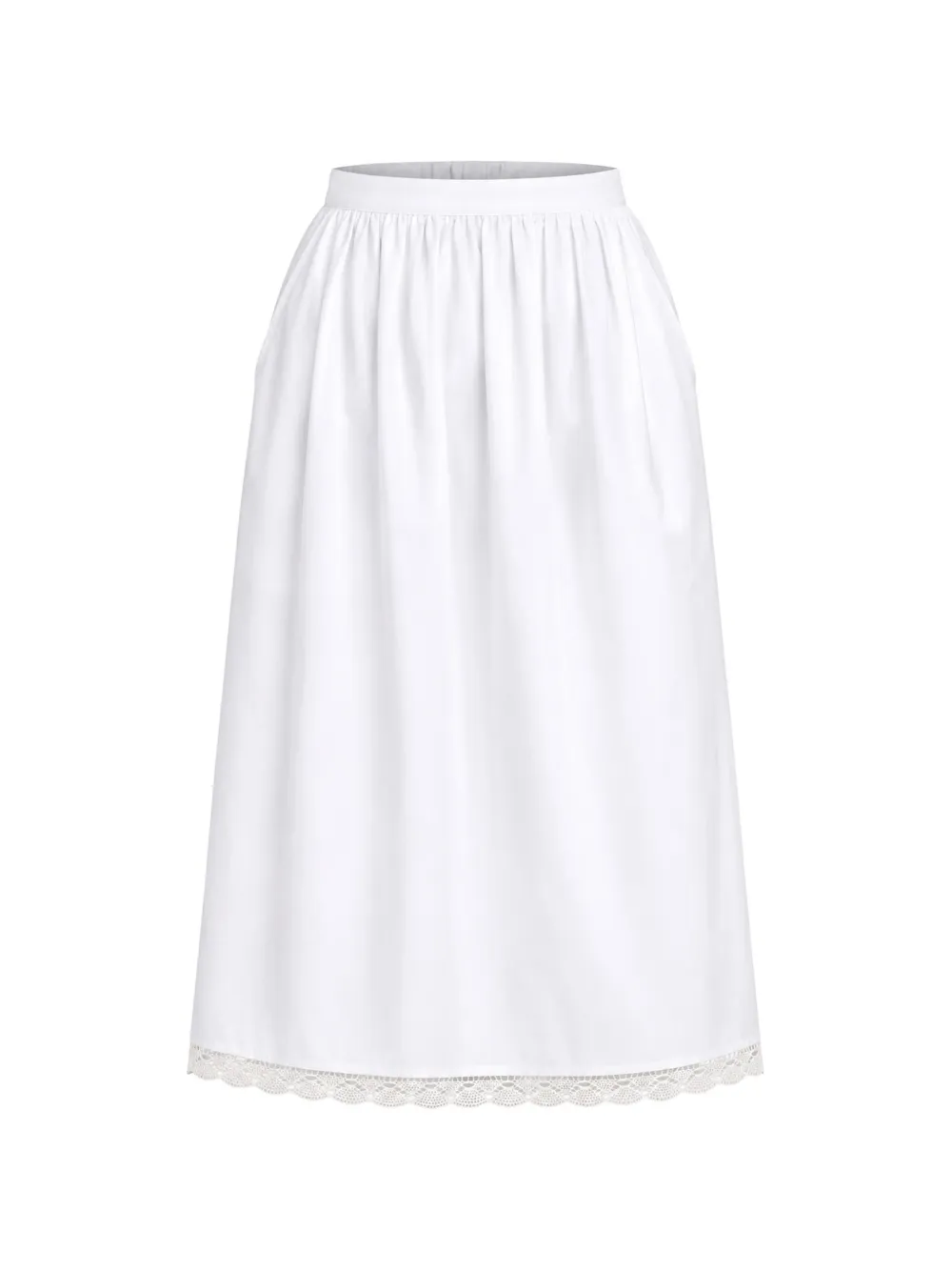 Maria McManus lace-trim pleated midi skirt Wit