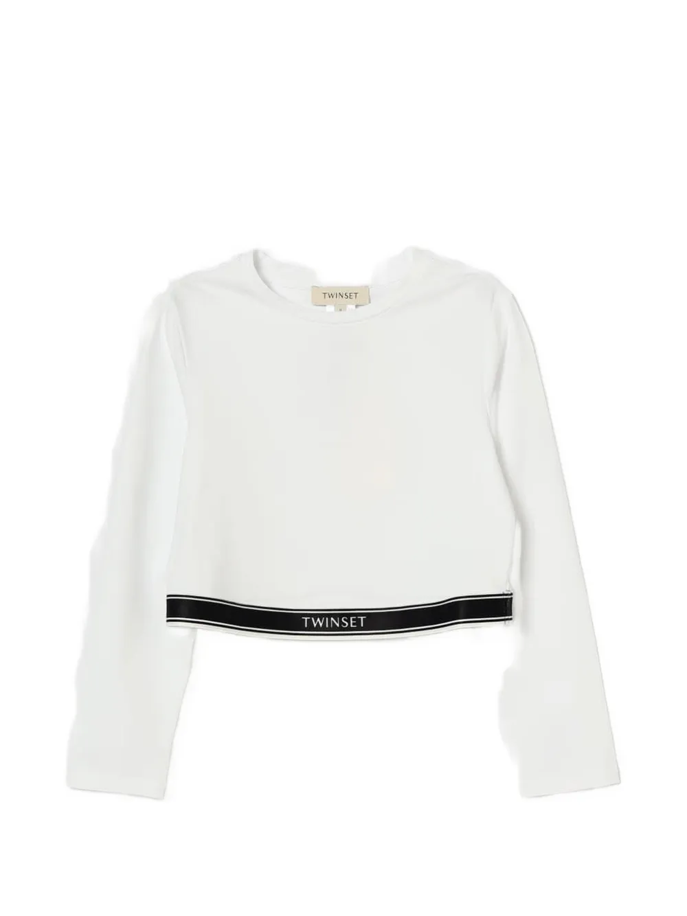 TWINSET Kids logo-tape T-shirt Wit