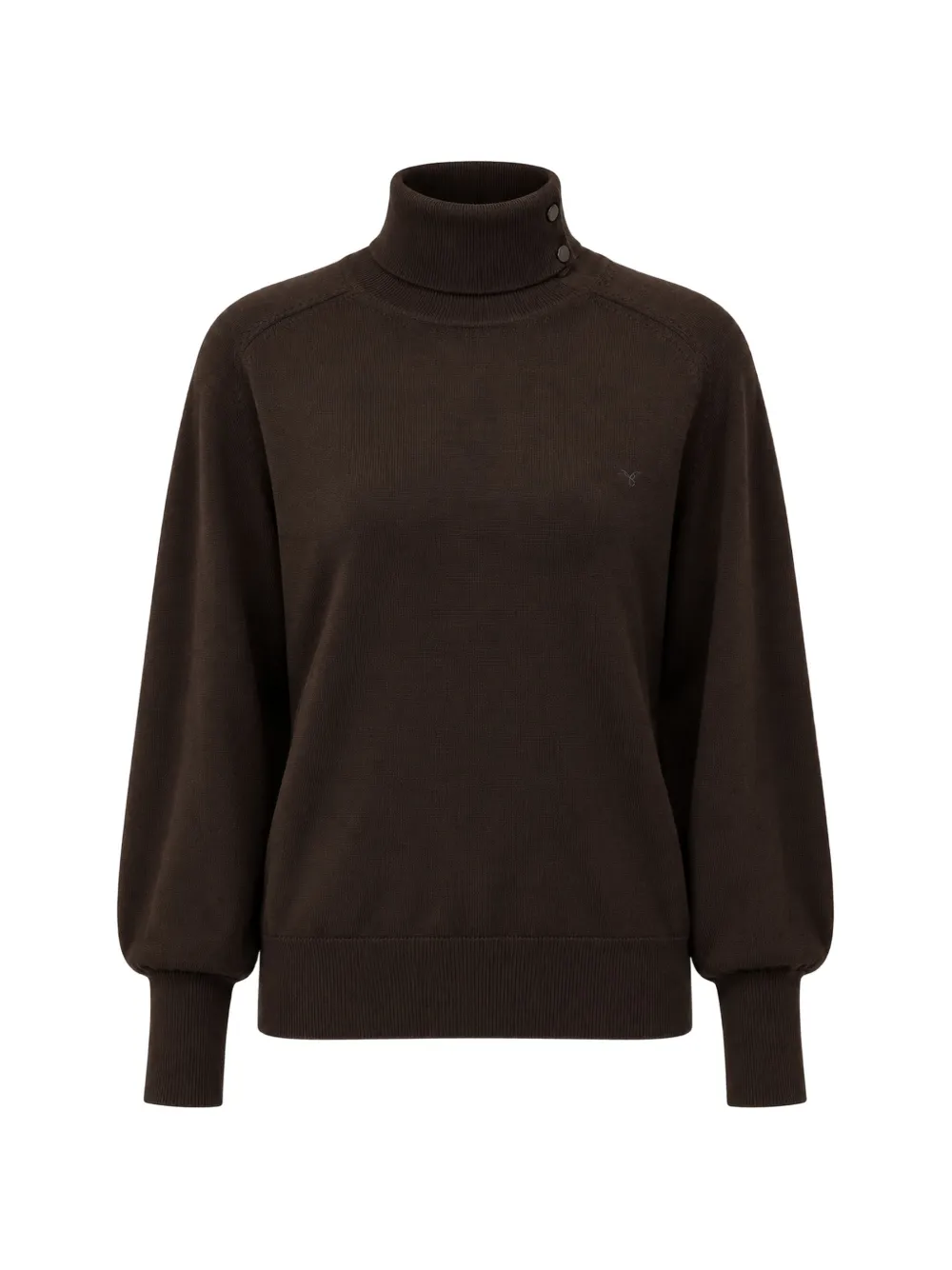 LIU JO roll-neck button-detail sweater - Marrone